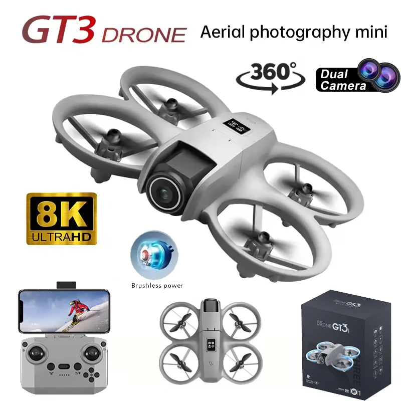 Drone Gimbal 3 Axis - Drone GT3 Asli 8K GPS HD