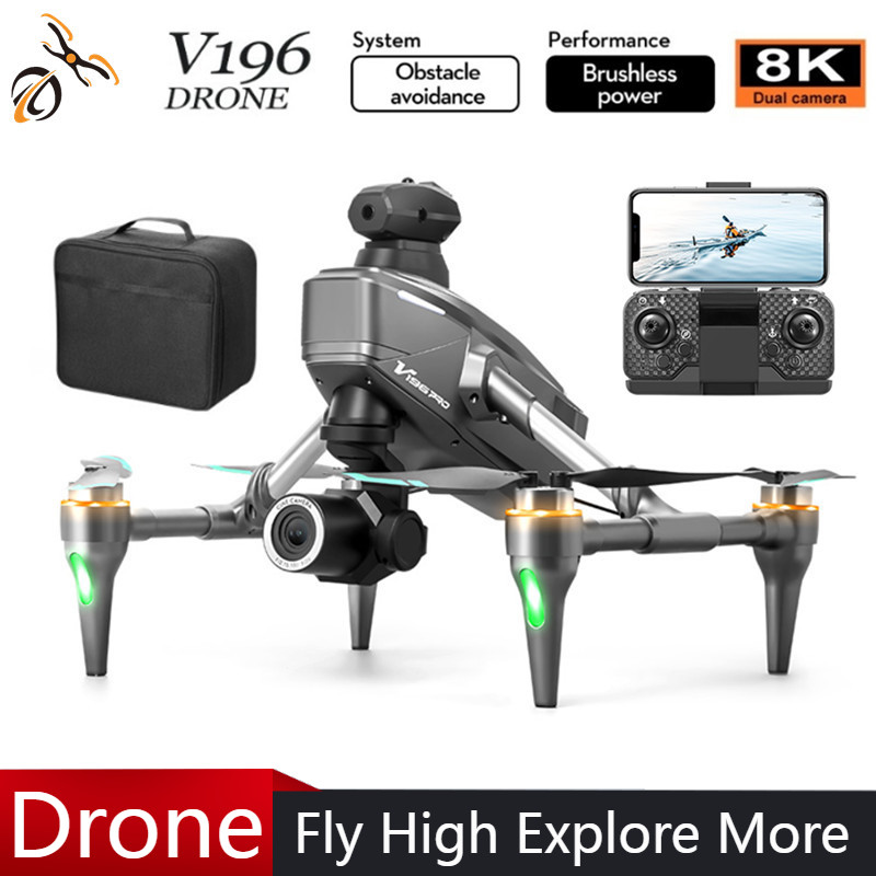 Drone Gimbal 2 Axis - 2025 V196 Drone Penghindar Rintangan Otomatis