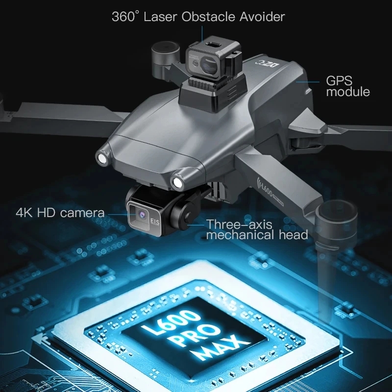 L600 PRO MAX Drone GPS profesi - Drone Gimbal 3 Axis ulasan dan harga