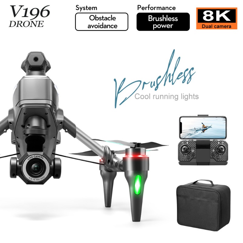 2025 V196 Drone Penghindar Rin - Drone Gimbal 2 Axis ulasan dan harga