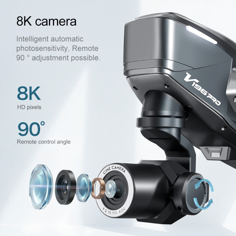 2025 V196 Drone Penghindar Rin - Drone Gimbal 2 Axis ulasan dan harga